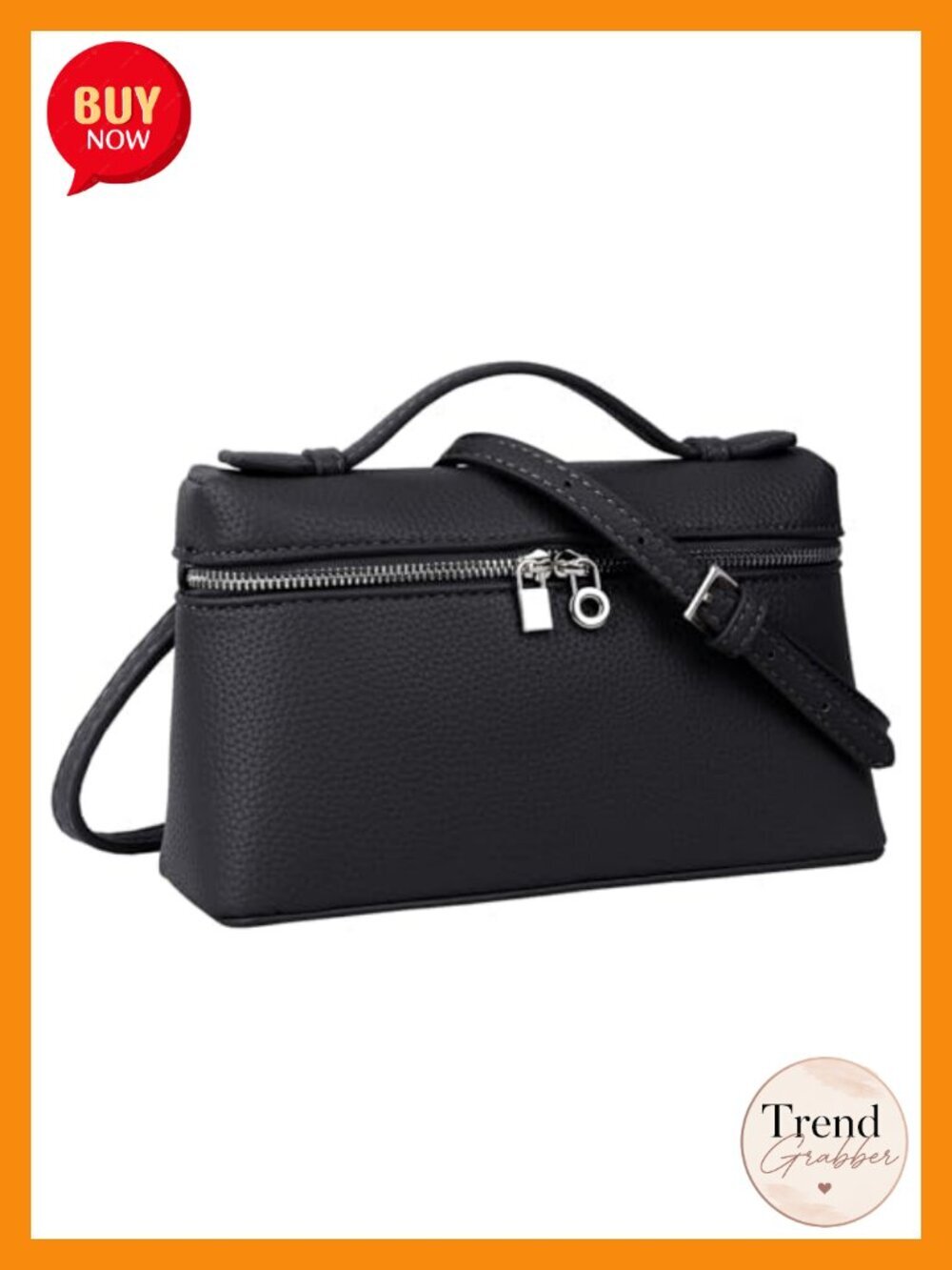 Faux Leather Crossbody Bag, Mini Top Handle Purse with Adjustable Strap
